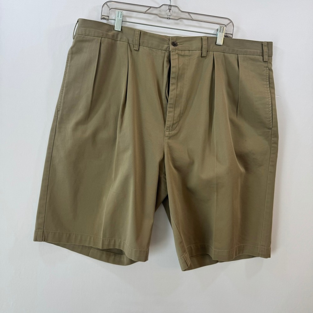 Polo Ralph Lauren Tyler Short Mens 42 Tall Khaki Pleated Classic Polo Chino Tan